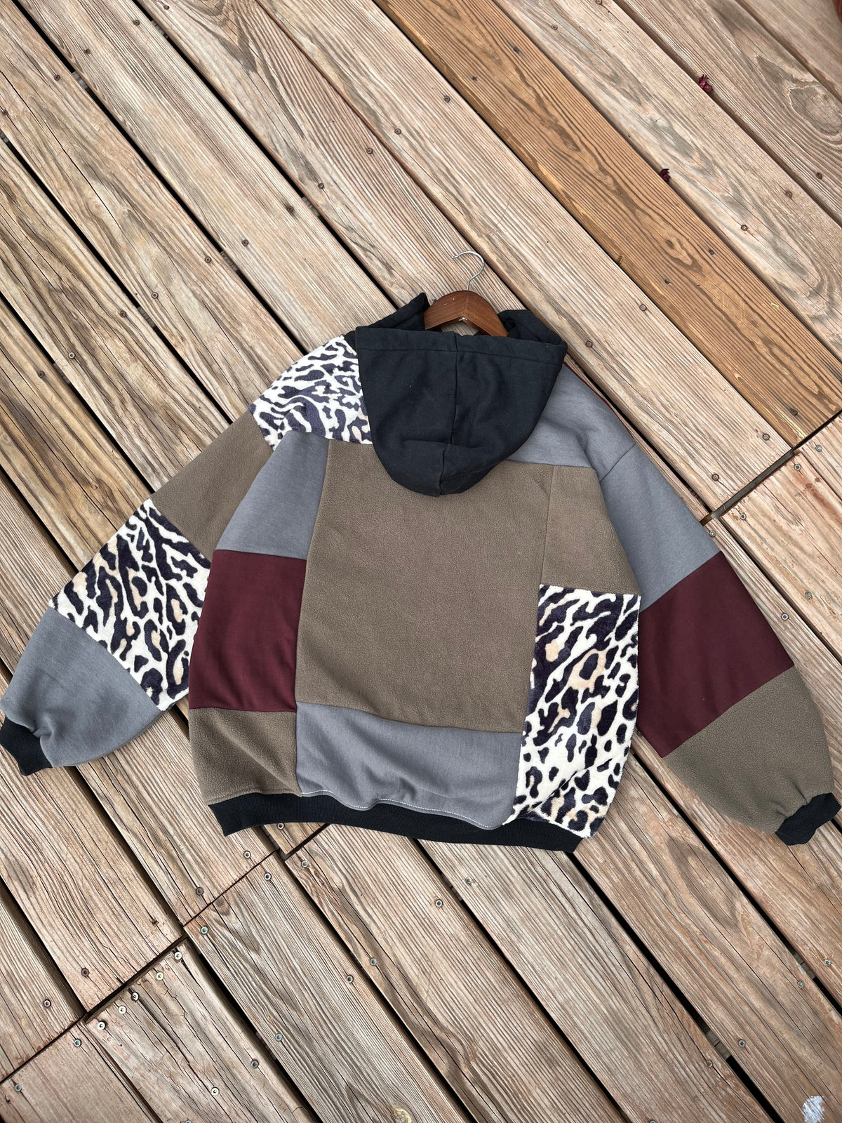 F*ck Off patchwork hoodie (L/XL)