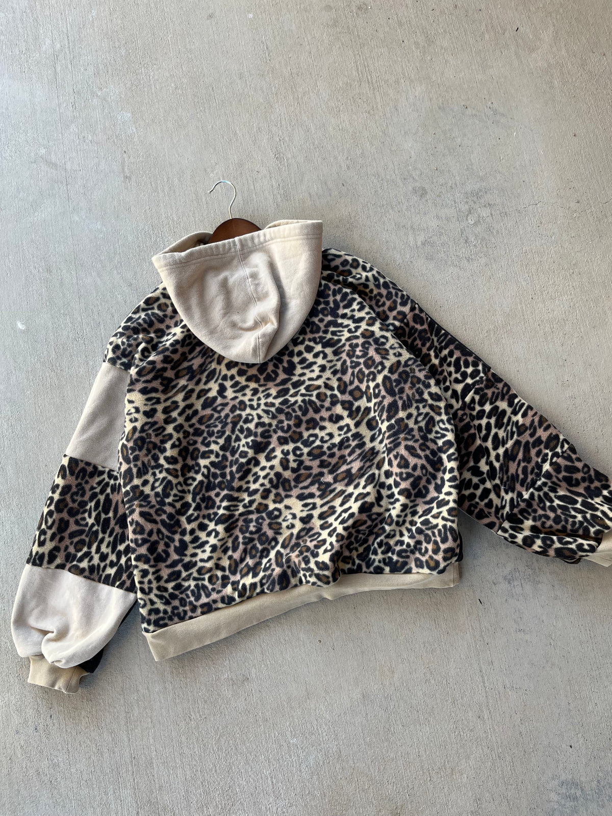 Monarch Leopard patchwork hoodie (XL)