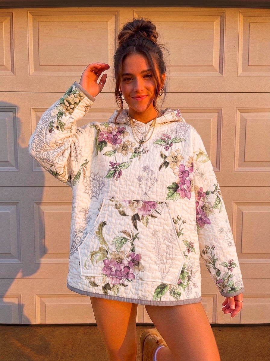 Lilac Dreams oversized quilted hoodie (XL/2X)