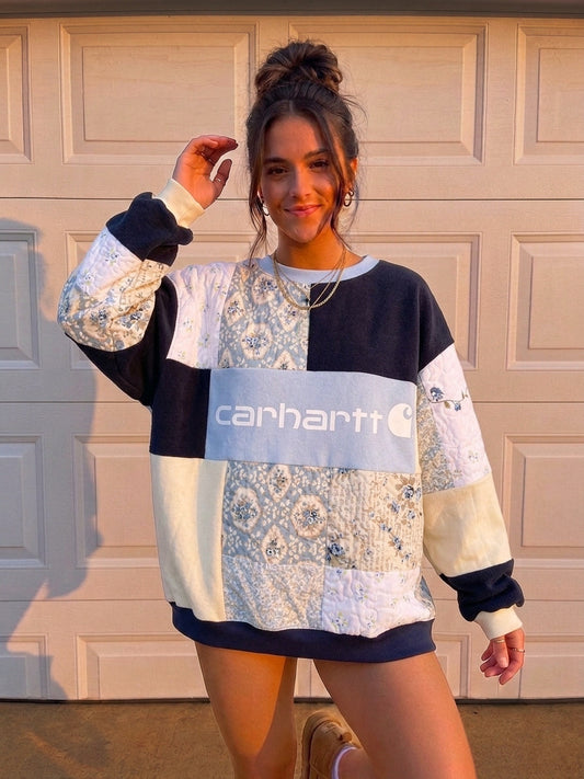 Blueberry Citrus patchwork crewneck (XL)