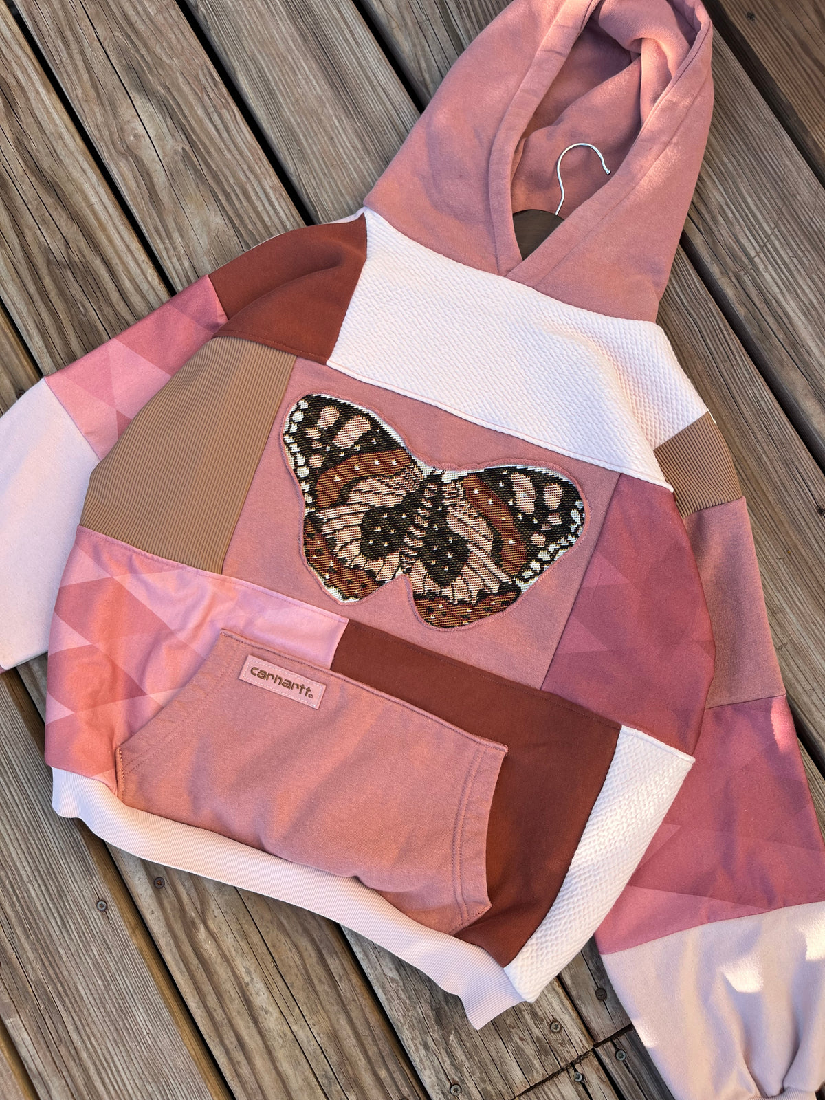Sunset Monarch patchwork hoodie (L/XL)