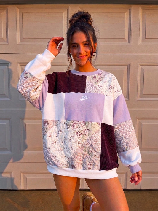 Dusty lilac patchwork crewneck (XL)