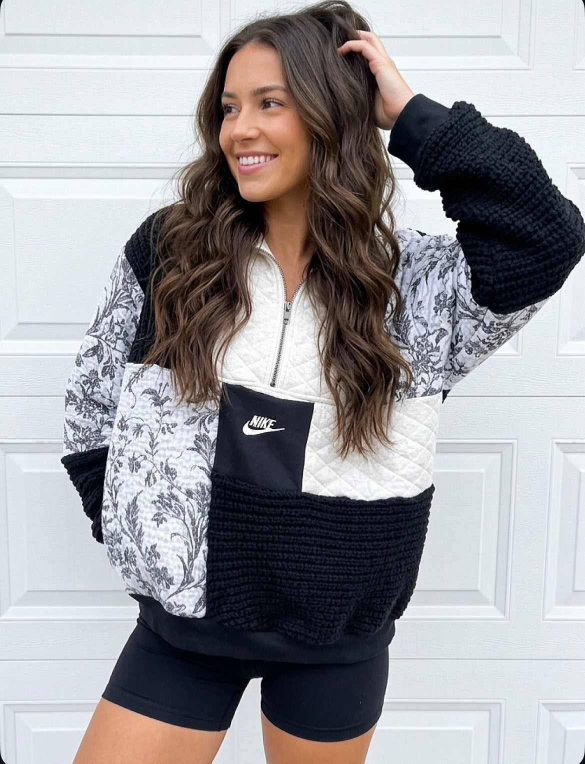 Custom patchwork quarter-zip