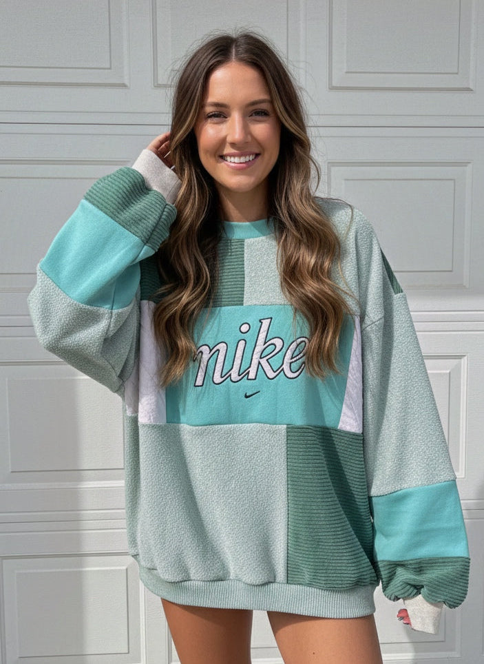 Custom patchwork crewneck