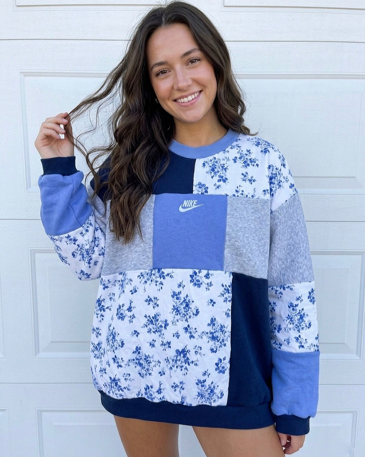 Custom patchwork crewneck