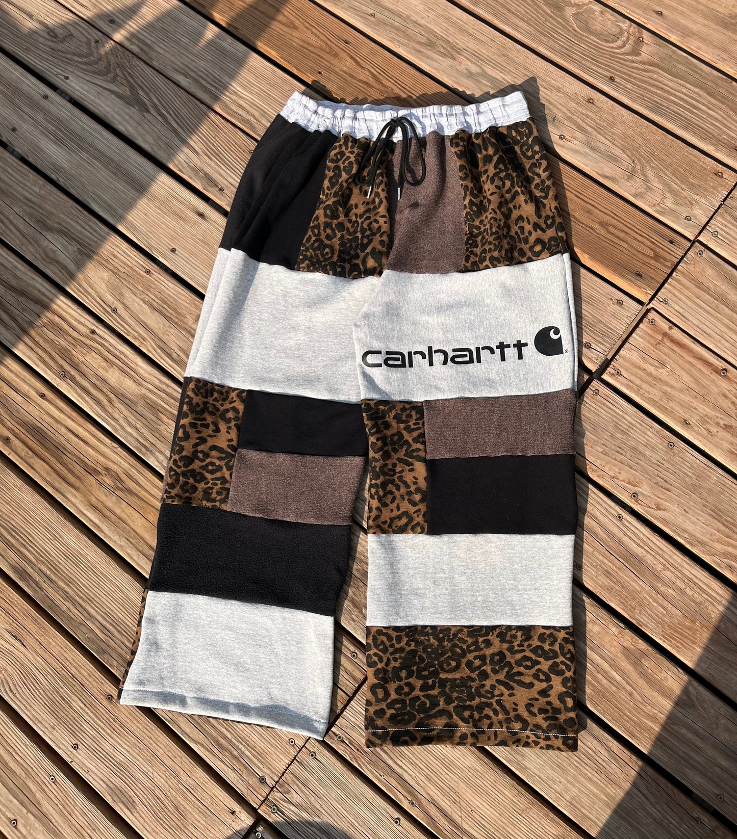 Safari Leopard patchwork sweatpants (2X)