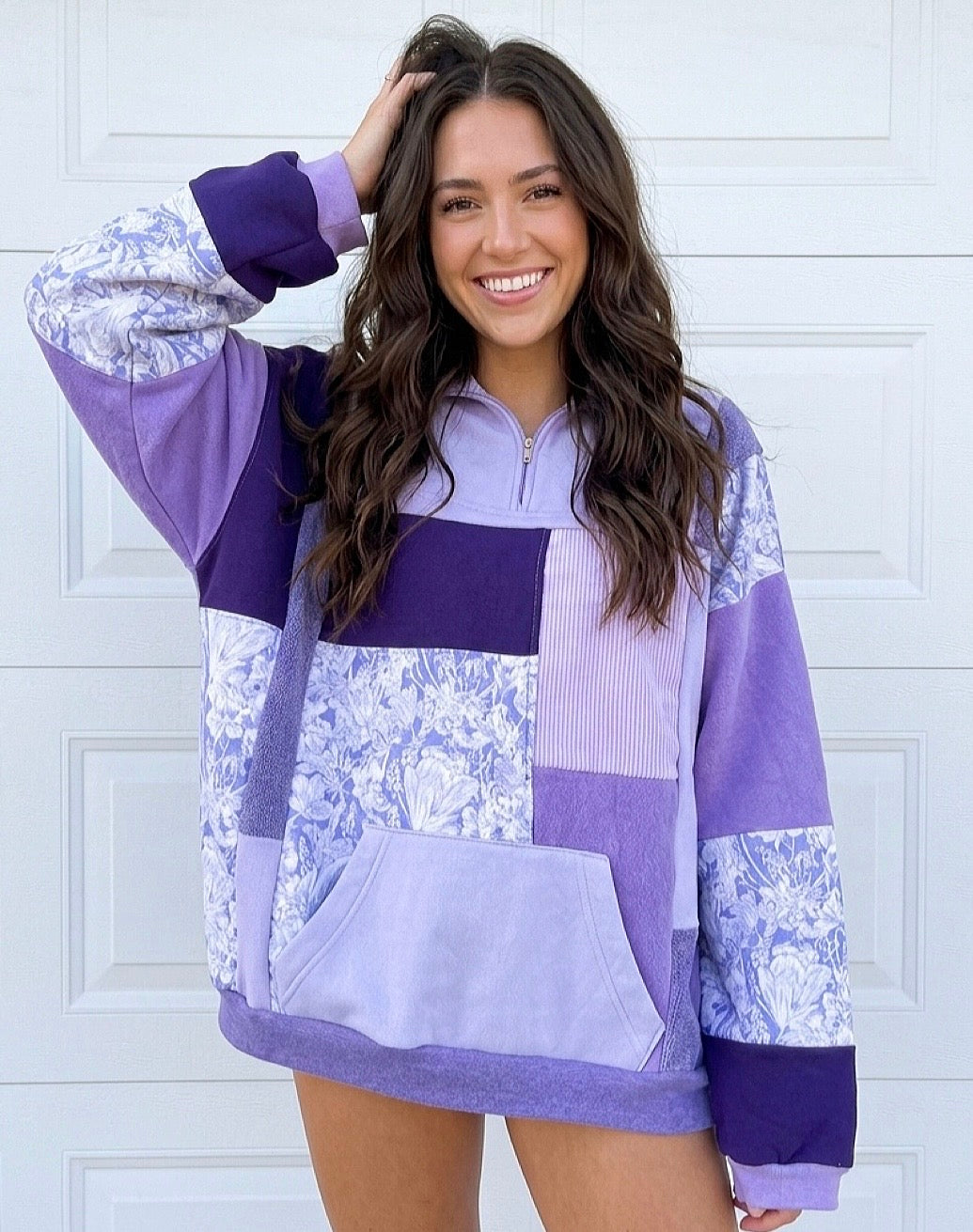 Custom patchwork quarter-zip