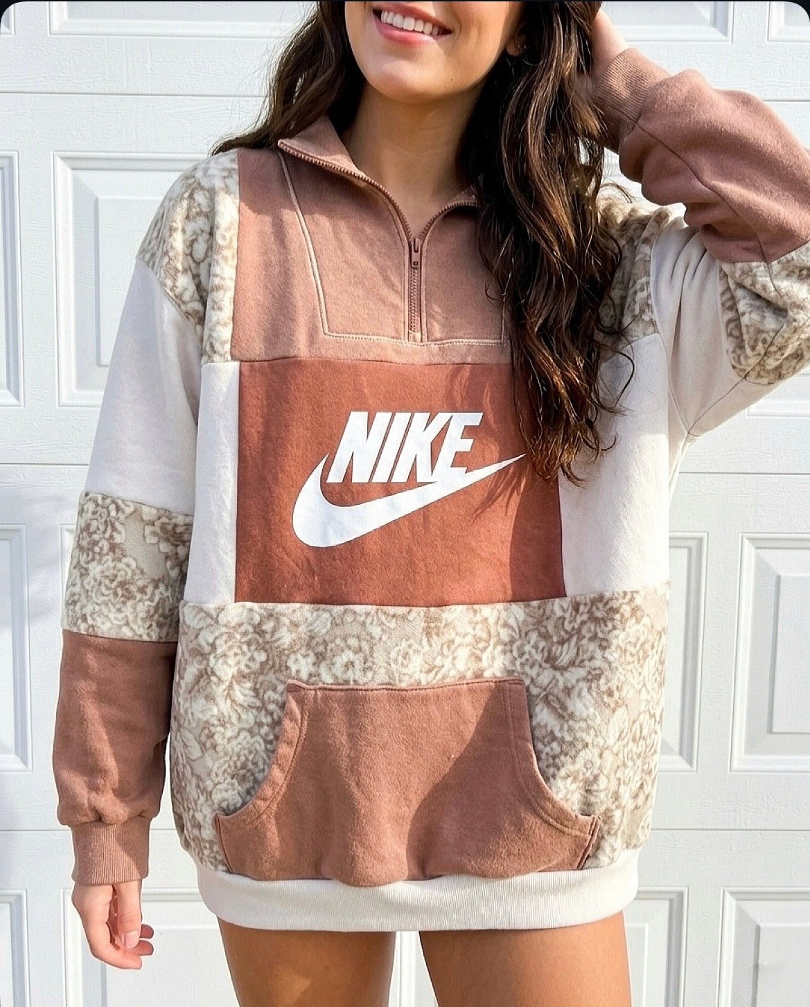 Custom patchwork quarter-zip