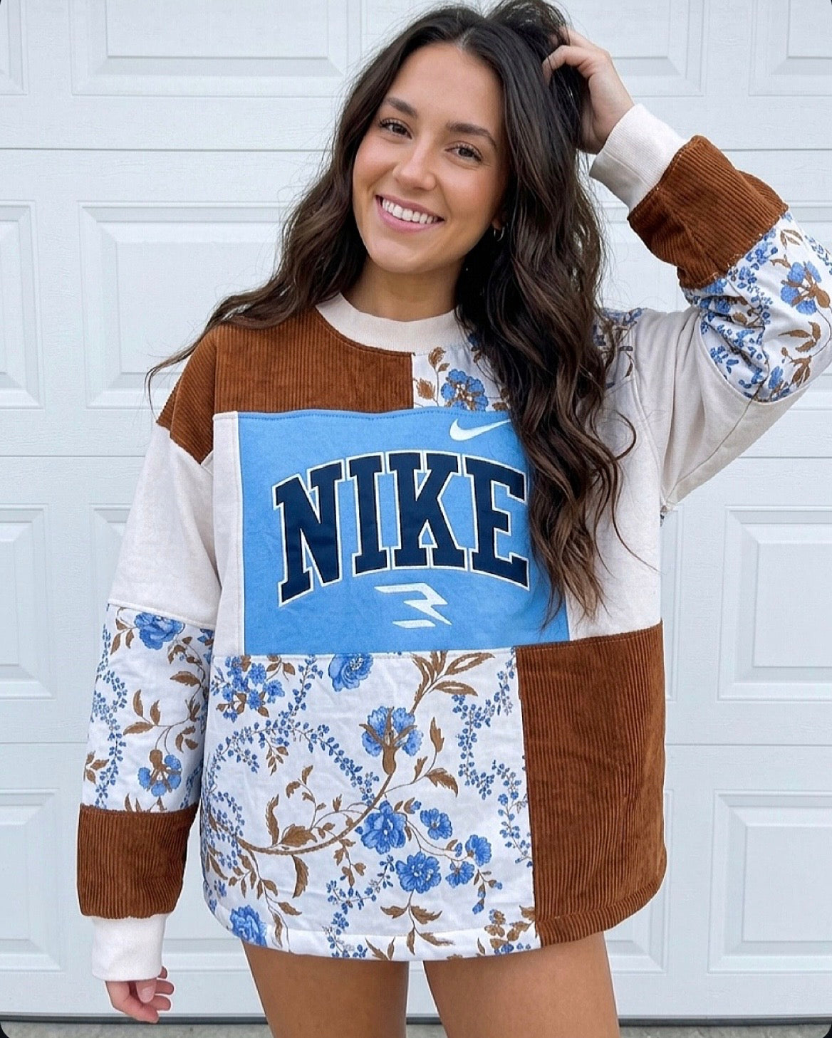 Custom patchwork crewneck