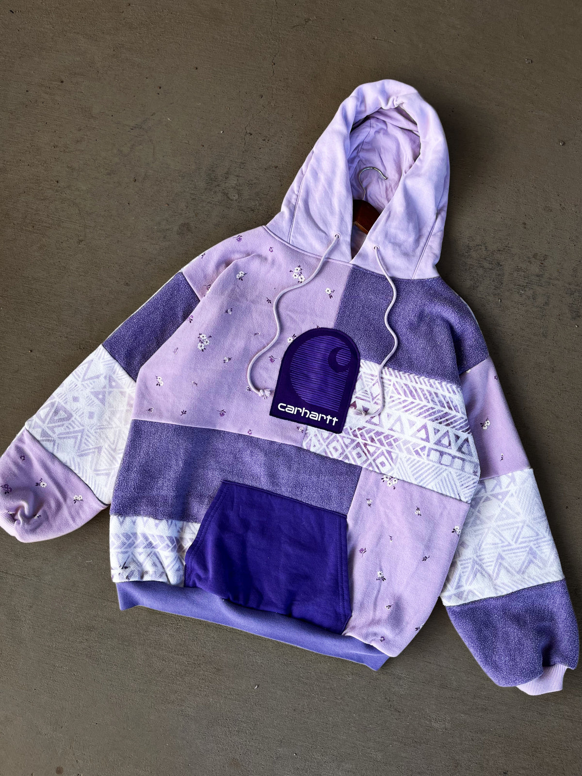 Lilac Dreams patchwork hoodie (XL)