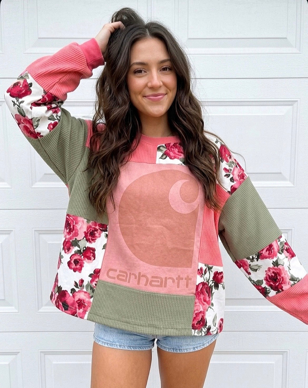Custom patchwork crewneck