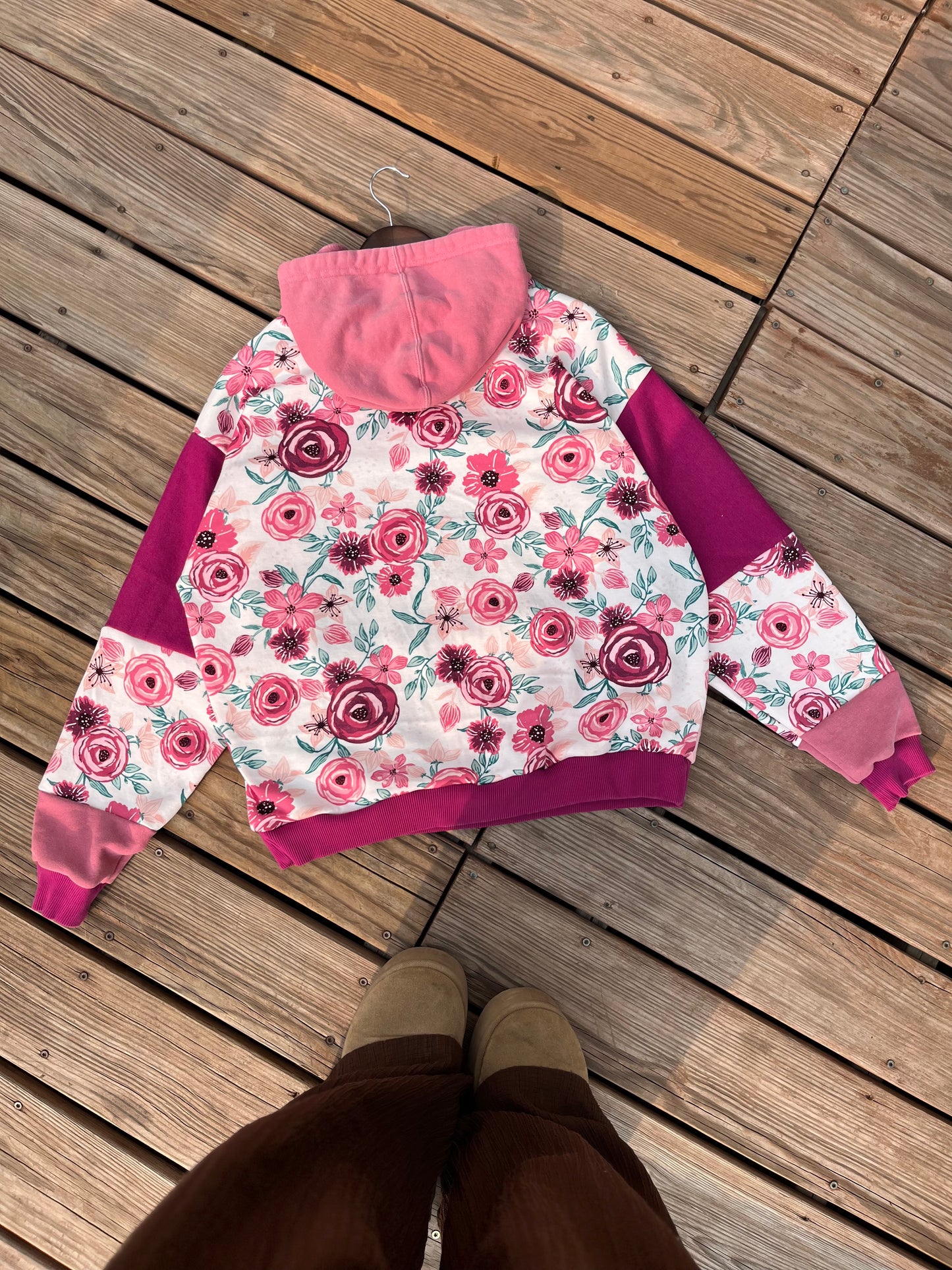 Twilight rose patchwork hoodie (L/XL)