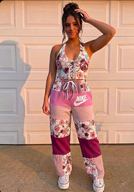 Blush and bloom patchwork matching set (L)