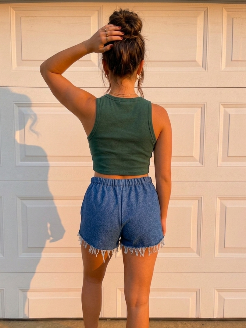 Earth tone essentials patchwork shorts (L)