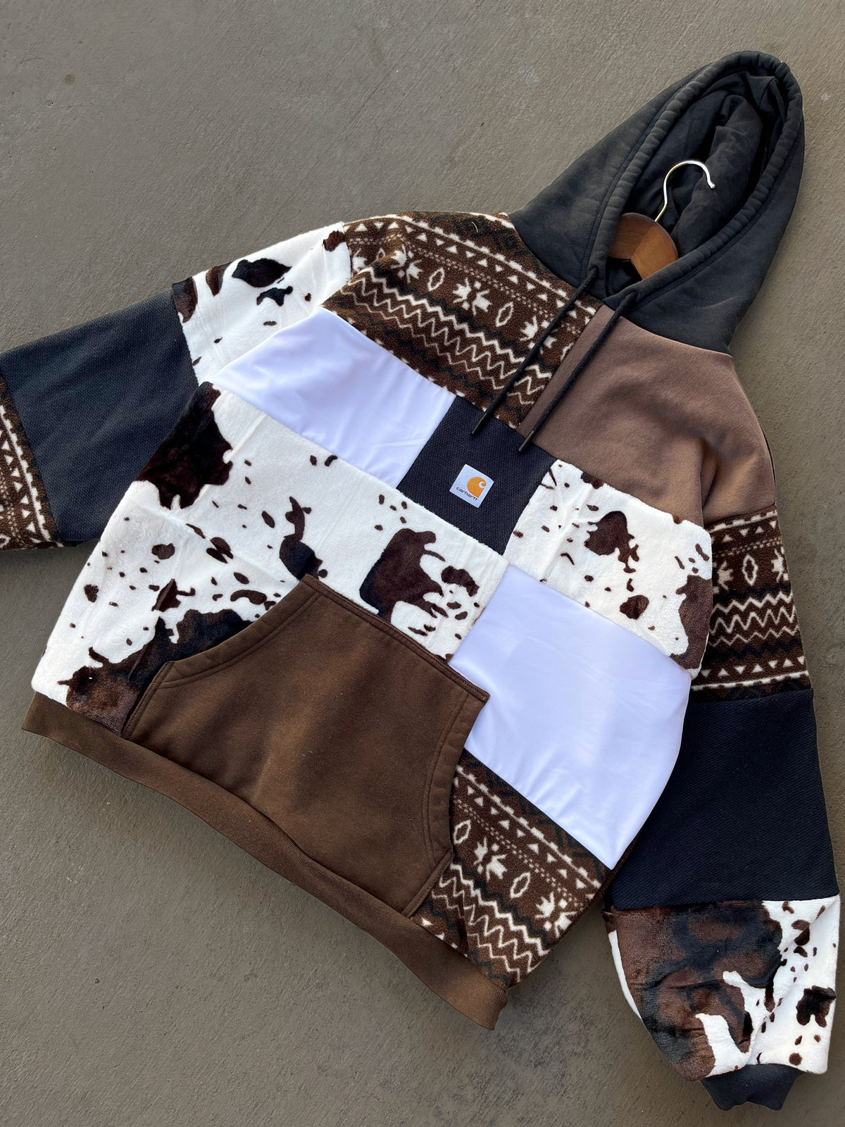 Sundown Rancher patchwork hoodie (L)