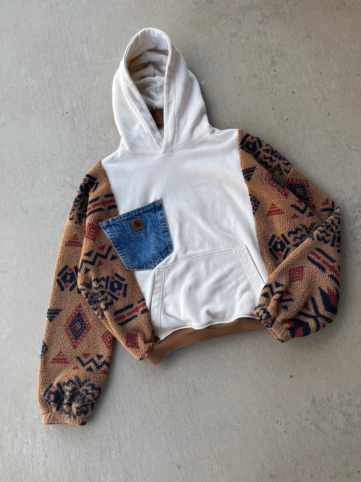 Mahogany Woodwick patchwork hoodie (XL/2X)