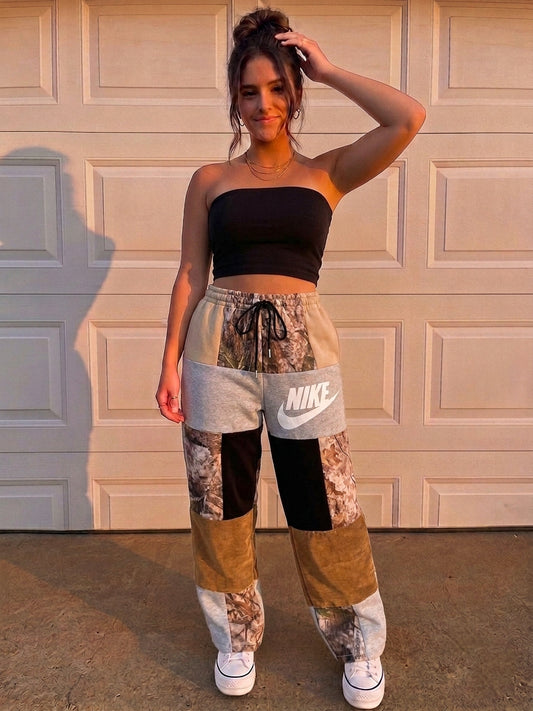 Campfire corduroy patchwork sweatpants (L/XL)