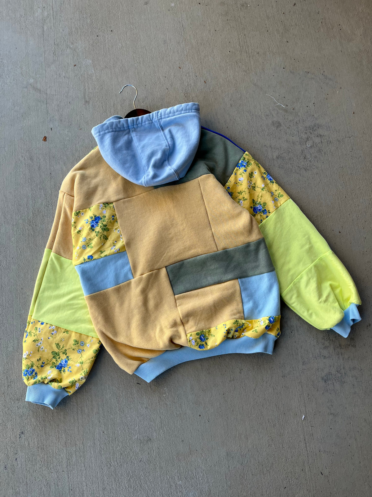 Coastline Bloom patchwork hoodie (S/M)